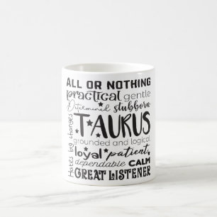 Caneca De Café Descrição do Sinal Celestial Zodiac Mug/Taurus