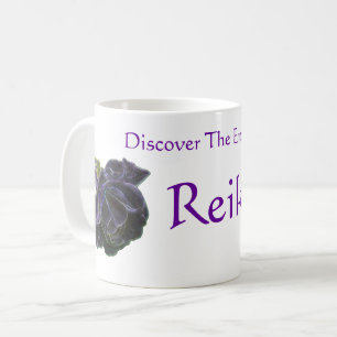 Caneca De Café Descubra A Energia De Reiki Rosa Roxa