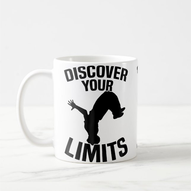 Caneca De Café Descubra Seus Limites Parkour (Esquerda)