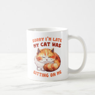 Caneca De Café Desculpas Engraçado - Atrasado por causa do meu ga