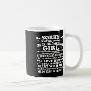 Caneca De Café Desculpe, já estou ocupado, garota incrível, feliz