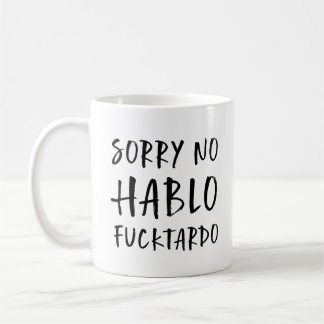 Caneca De Café Desculpe Não Falo Fucktardo Caneca, Engraçado Sarc