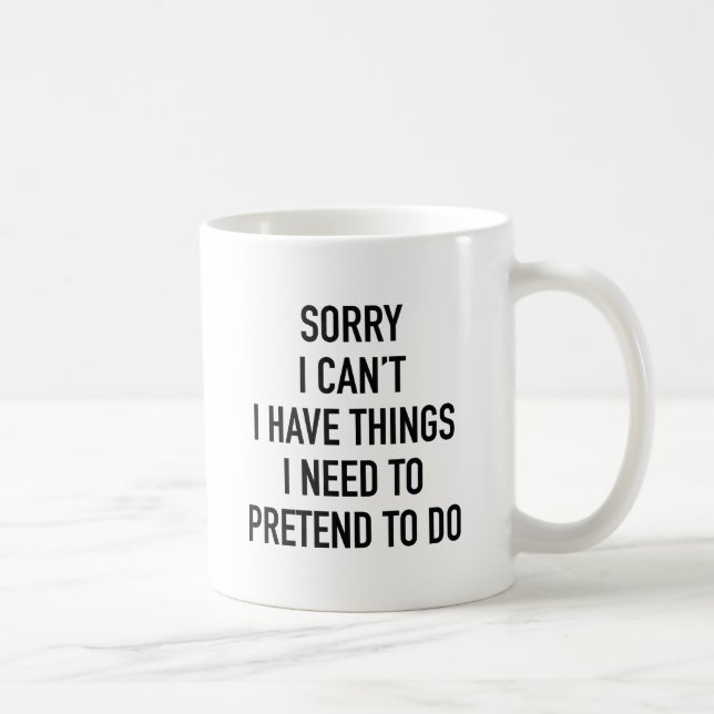 Caneca De Café Desculpe, não posso (Direita)
