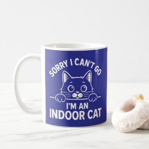 Caneca De Café Desculpe, não posso ir, sou um gato interior