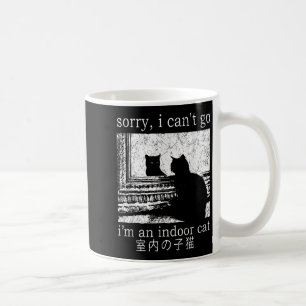 Caneca De Café Desculpe, não posso ir, sou um gato interior engra