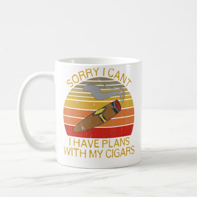 Caneca De Café Desculpe, Não Posso Ter Planos Com Charutos Para F (Esquerda)