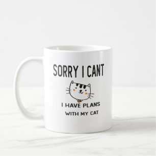 Caneca De Café Desculpe, Não Posso Ter Planos Com Meu Gato
