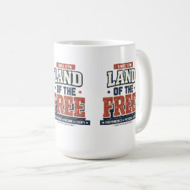 Caneca De Café Desde 1776 Terra dos Livres Patriótico EUA