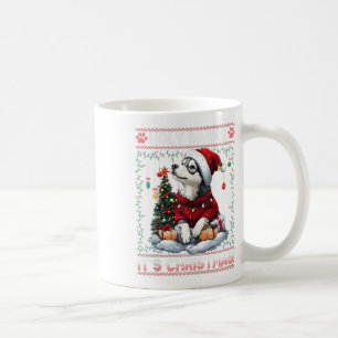 Caneca De Café Desdecorações de Árvore de Natal do Alaska Malamut