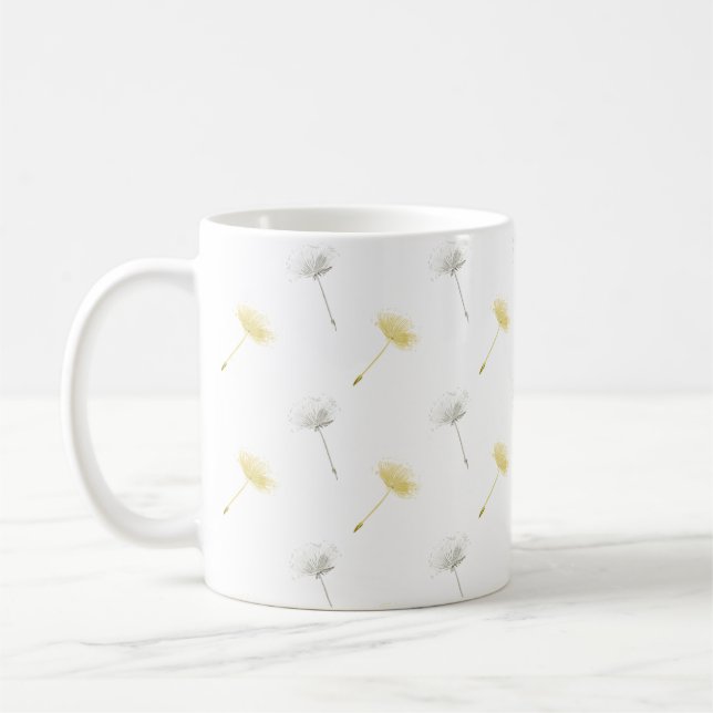 Caneca De Café Deseja Flores de Dandelion (Esquerda)