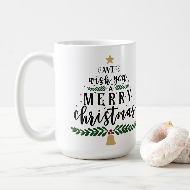 Caneca De Café Desejamos-Lhe Um Feliz Natal (Com Donut)