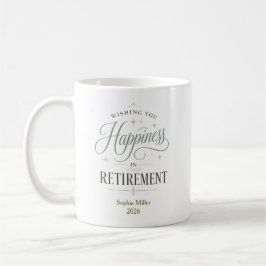 Caneca De Café Desejando Felicidade Na Aposentadoria Personalizad
