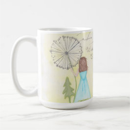 Caneca De Café Deseje uma garotinha dandelion