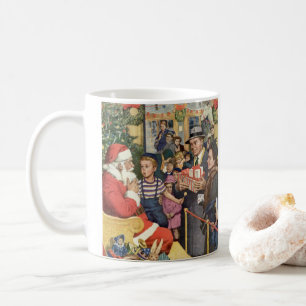 Caneca De Café Desejo de Natal Antigo, Menino no Colo do Papai No
