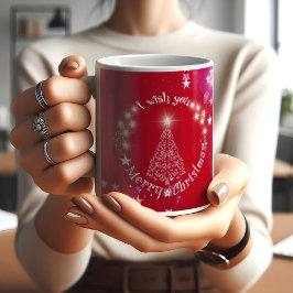 Caneca De Café Desejo-lhe uma Feliz de café vermelho de Natal