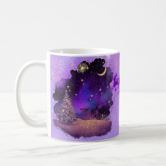 Caneca De Café Desejos celestiais de Natal (Esquerda)