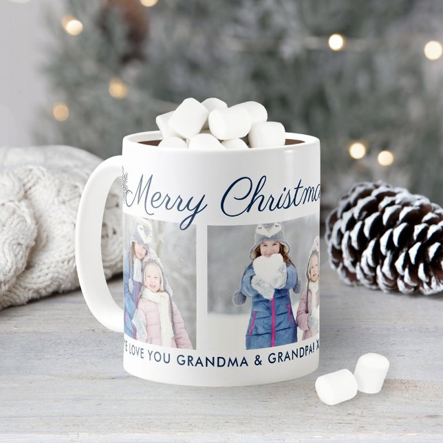 Caneca De Café Desejos de Feliz Natal Foto de Floco de Neve da Ma (Criador carregado)