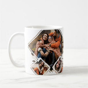 Caneca De Café Desejos de Natal Minimalista Três Fotos