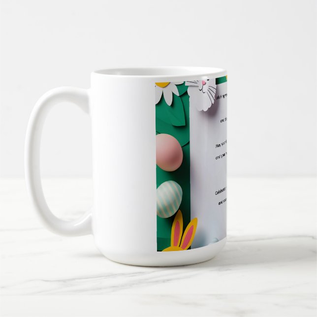 Caneca De Café Desejos de Primavera e Alegria de Páscoa (Esquerda)