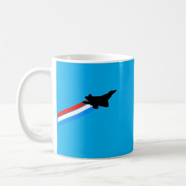 Caneca De Café Desempenho do Avião de Combate F-22 Raptor (Esquerda)