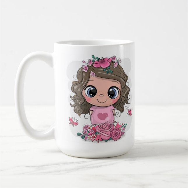Caneca De Café Desenhar de Mug, fofinha menina (Esquerda)