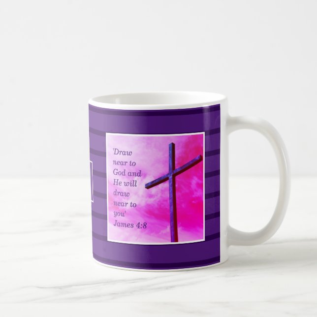 Caneca De Café Desenhar Monograma Perto De Deus Lenten (Direita)