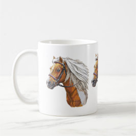 Caneca De Café Desenho à mão de retrato de cavalo pinto