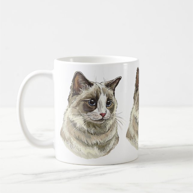 Caneca De Café Desenho à mão do gato Ragdoll luffy (Esquerda)
