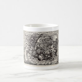 Caneca De Café Desenho a tinta de besta híbrida 