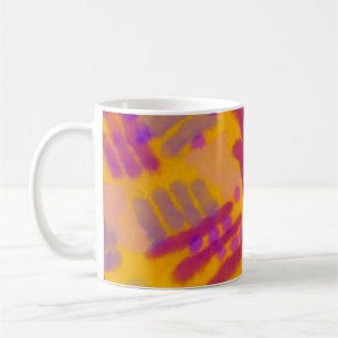 Caneca De Café Desenho abstrato criativo. Fundo de cor de outono
