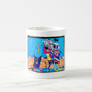 CANECA DE CAFÉ DESENHO ABSTRATO DE GUITARRISTA