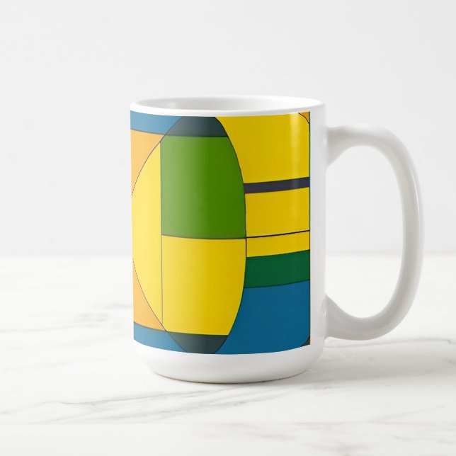 Caneca De Café Desenho Abstrato Geométrico Colorido (Direita)
