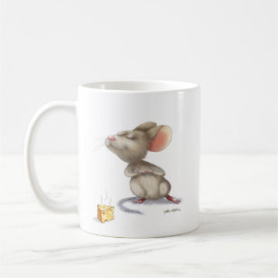 Caneca De Café Desenho Adorável de Rato e Queijo