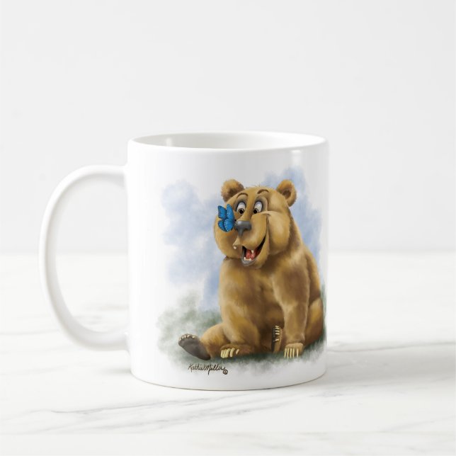 Caneca De Café Desenho animado de borboleta e urso (Esquerda)
