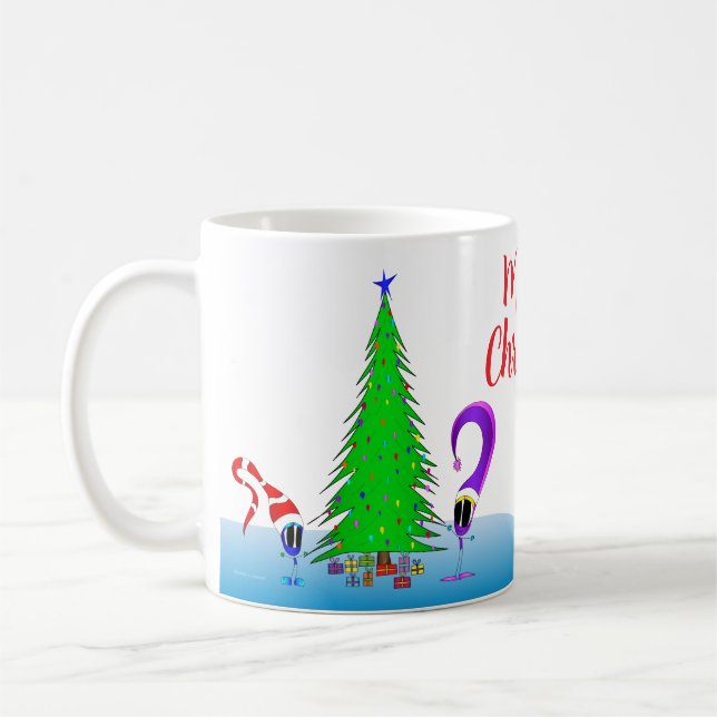 Caneca De Café Desenho Animado de Natal Colorido (Esquerda)