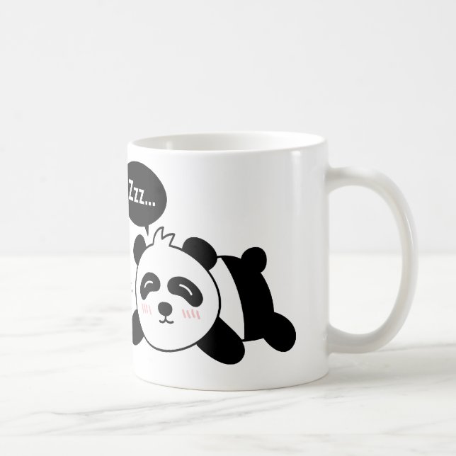 Caneca De Café Desenho Animado Divertido de Panda Fofo Dormindo (Direita)