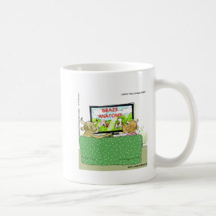Caneca De Café Desenho Animado Divertido de Vaca na TV
