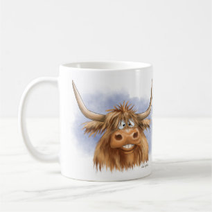 Caneca De Café Desenho animado engraçado de vaca das Terras Altas