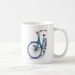 Caneca De Café Desenho azul da bicicleta