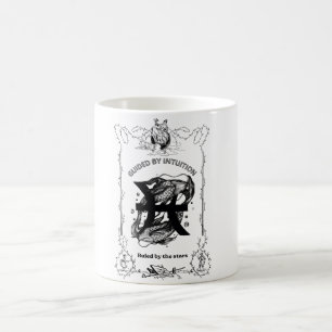 Caneca De Café Desenho Celestial Intuição de Peixes