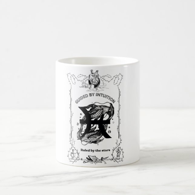 Caneca De Café Desenho Celestial Intuição de Peixes (Centro)