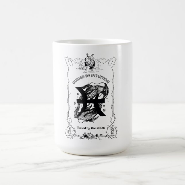 Caneca De Café Desenho Celestial Intuição de Peixes (Centro)