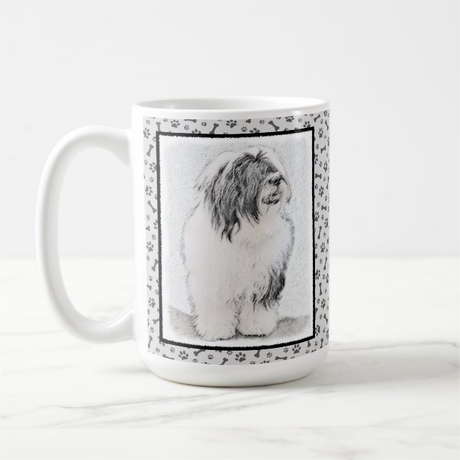 Caneca De Café Desenho Collie Com Carapaça - Arte Cachorra Origin (Esquerda)