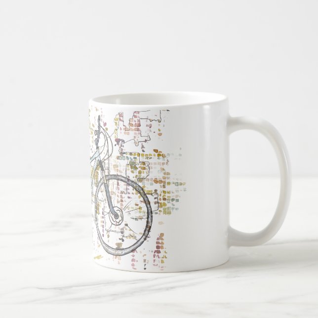 Caneca De Café Desenho colorido da bicicleta (Direita)