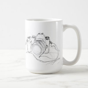 Caneca De Café Desenho da câmera mínima Vintage