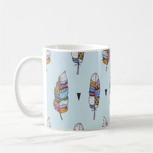 Caneca De Café Desenho Da Mão Da Pena Do Boho Style