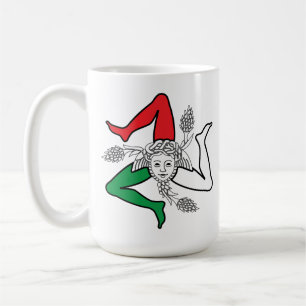 Caneca De Café Desenho da Medusa Trinacria Siciliana