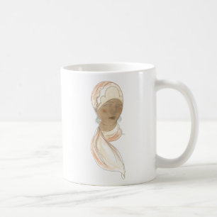 Caneca De Café Desenho da Moda Flapper - Mulher com Scarf