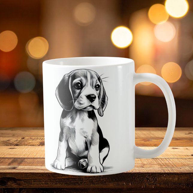 Caneca De Café Desenho da Pup do Beagel (Criador carregado)