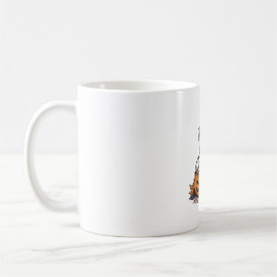 Caneca De Café Desenho de abóbora de bulldog de Halloween gravado